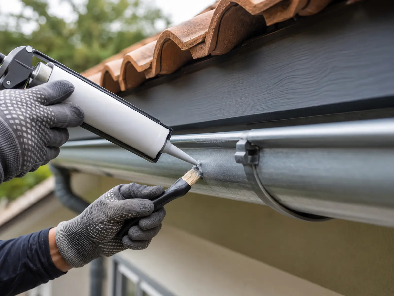 Manutenção profissional em calha metálica residencial